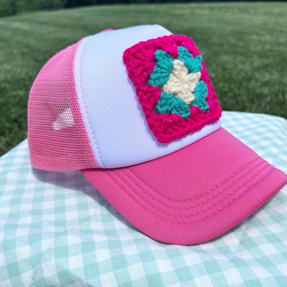 Granny Square Patch Trucker Hat